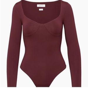 Babaton Rich Maroon Lange Contour Bodysuit size L